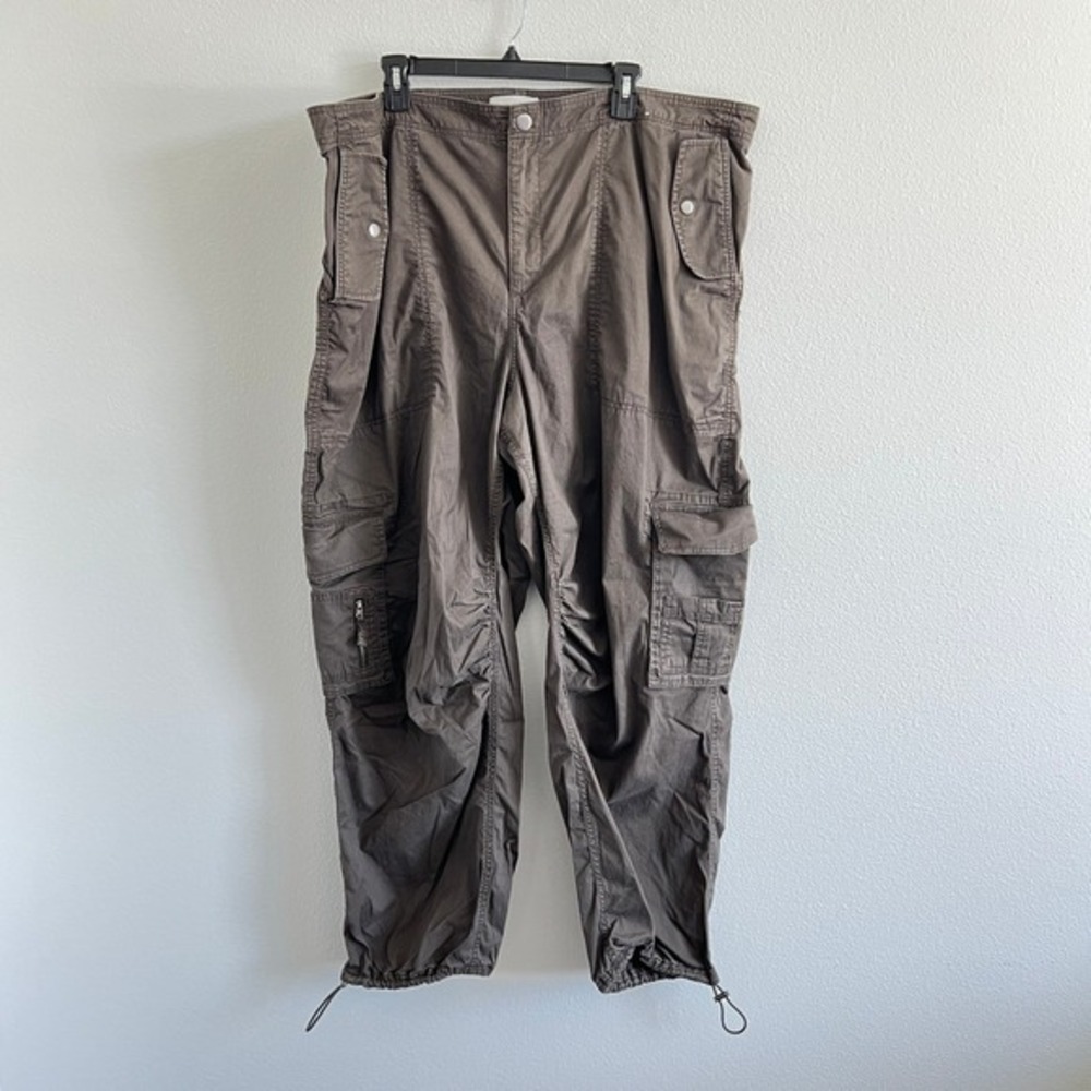 Abercrombie & Fitch Green Baggy Cargo Pants XXL Y2K Style Paratrooper Streetwear
